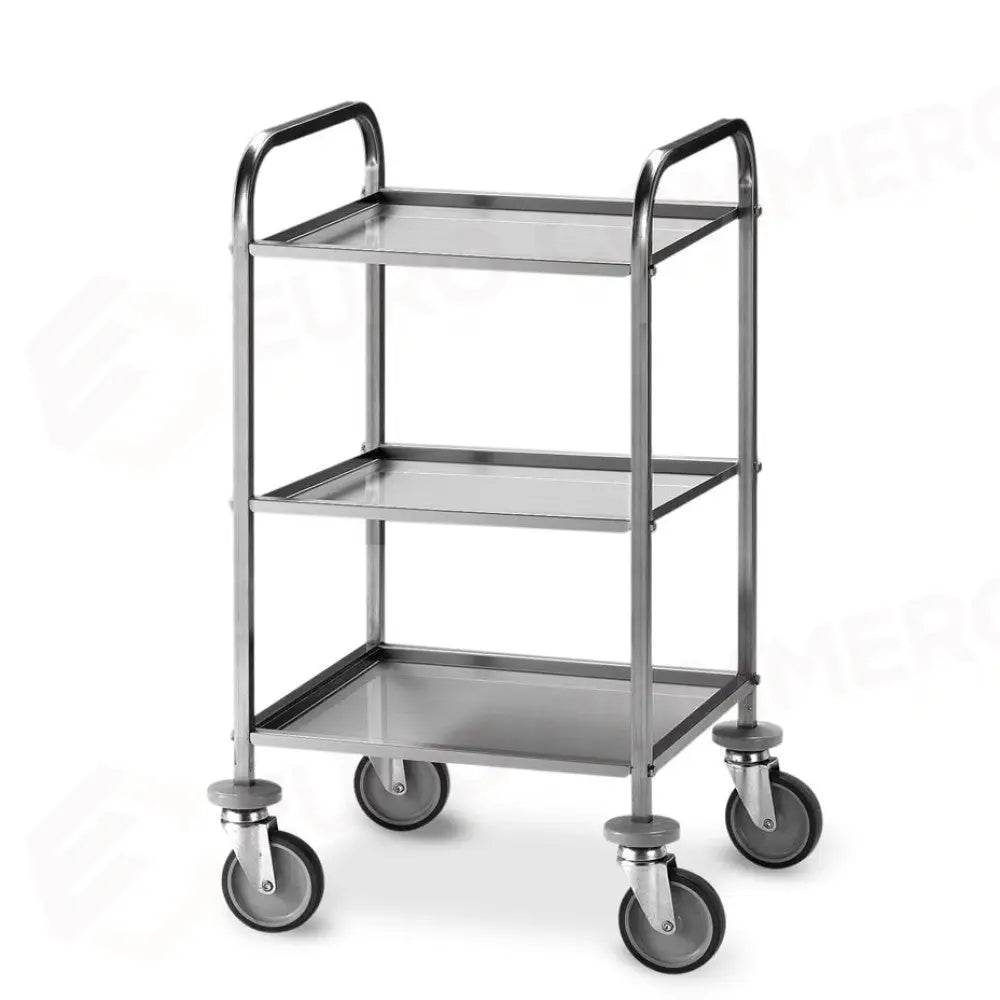 CARRELLO DI SERVIZIO INOX 3 PIANI CM 47X44X1,5H - 1517 - METALCARRELLI - CARRELLI