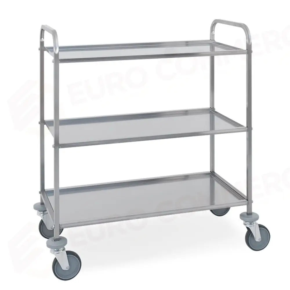 CARRELLO DI SERVIZIO INOX 3 PIANI CM 87X44X1,5H - 1524 - METALCARRELLI - CARRELLI