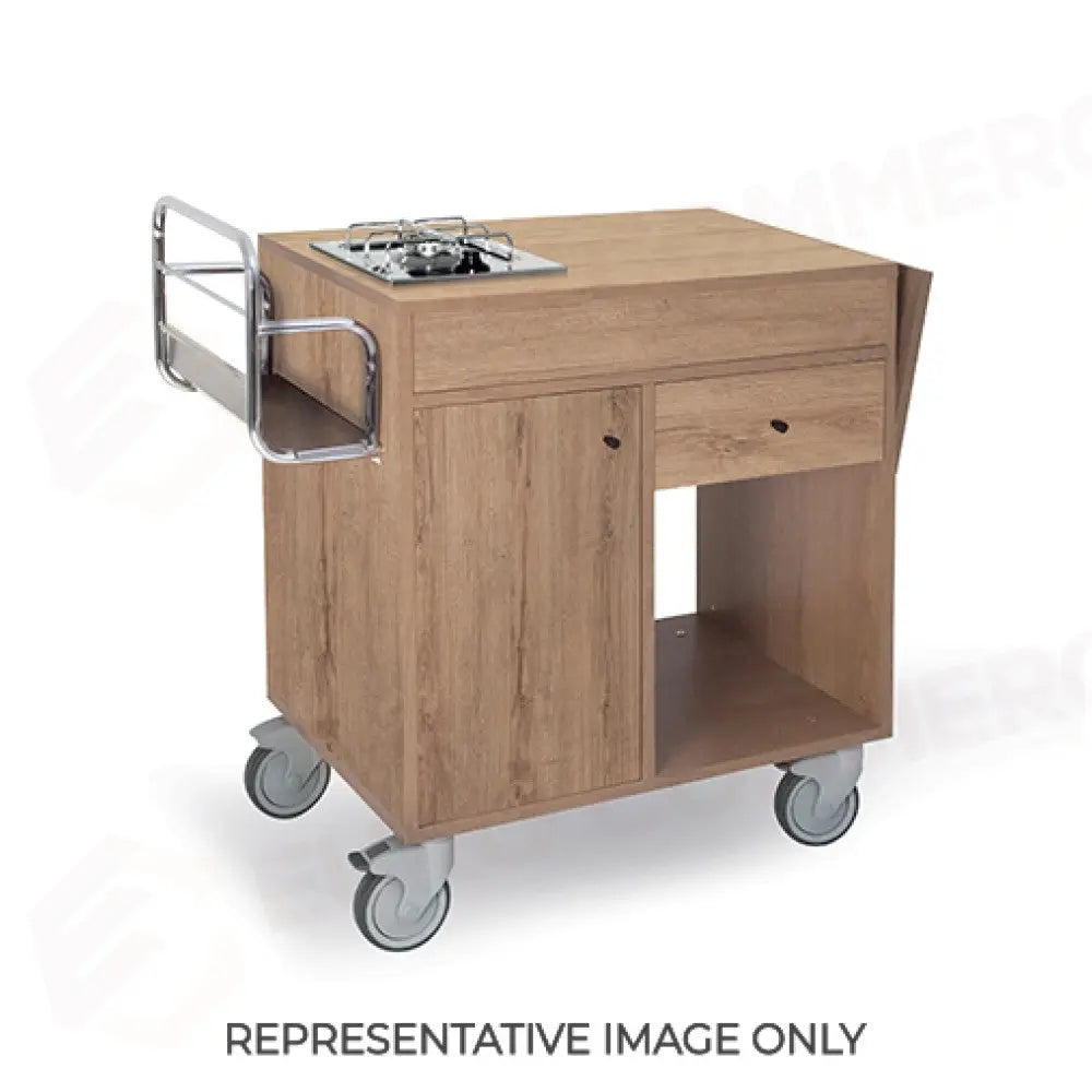CARRELLO FLAMBÉ - TINTO WENGÉ - FUOCO SINGOLO - STRUTTURA E PANNELLI IN NOBILITATO - 1160SW - METALCARRELLI - CARRELLI