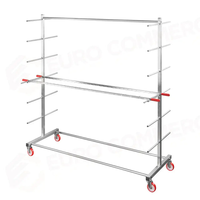 CARRELLO IN ACCIAIO INOX A 6 PIANI, 12 POSIZIONI, PER GIRA PANETTONI DA MT 2,50 - DIM. 207X66X190 H - CARGP225 - PAVONI ITALIA