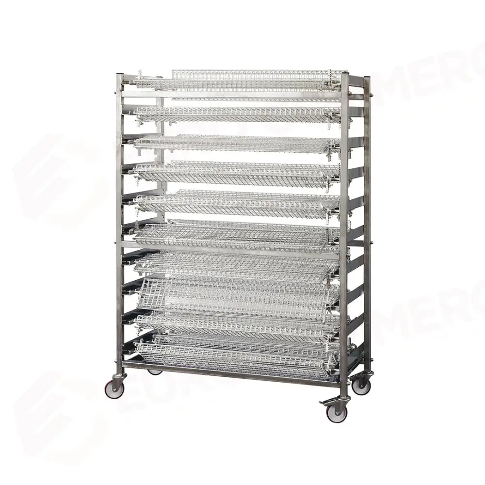Carrello Inox Porta Aste con Ruote
