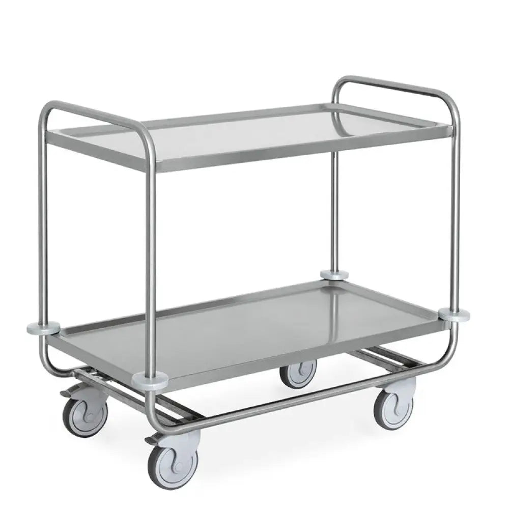 CARRELLO INOX PORTATA 200 KG 2 PIANI STAMPATI CM 100X50 - 1400 - METALCARRELLI - CARRELLI
