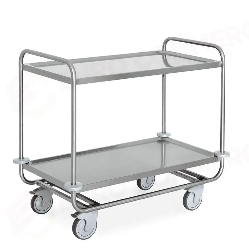 CARRELLO INOX PORTATA 200 KG 2 PIANI STAMPATI CM 100X50 - 1400P - METALCARRELLI - CARRELLI