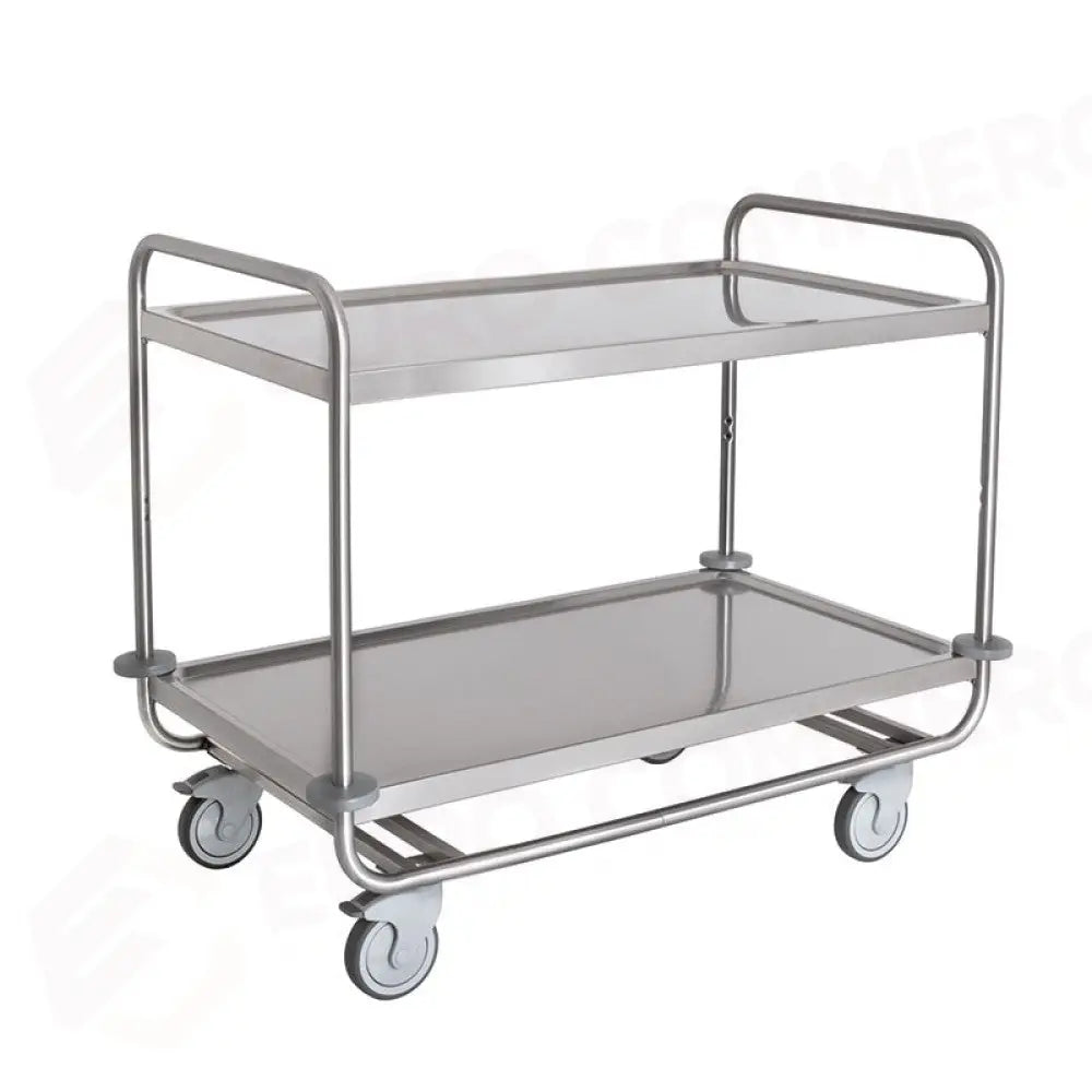 CARRELLO INOX PORTATA 200 KG 2 PIANI STAMPATI CM 100X60 - 1402P - METALCARRELLI - CARRELLI