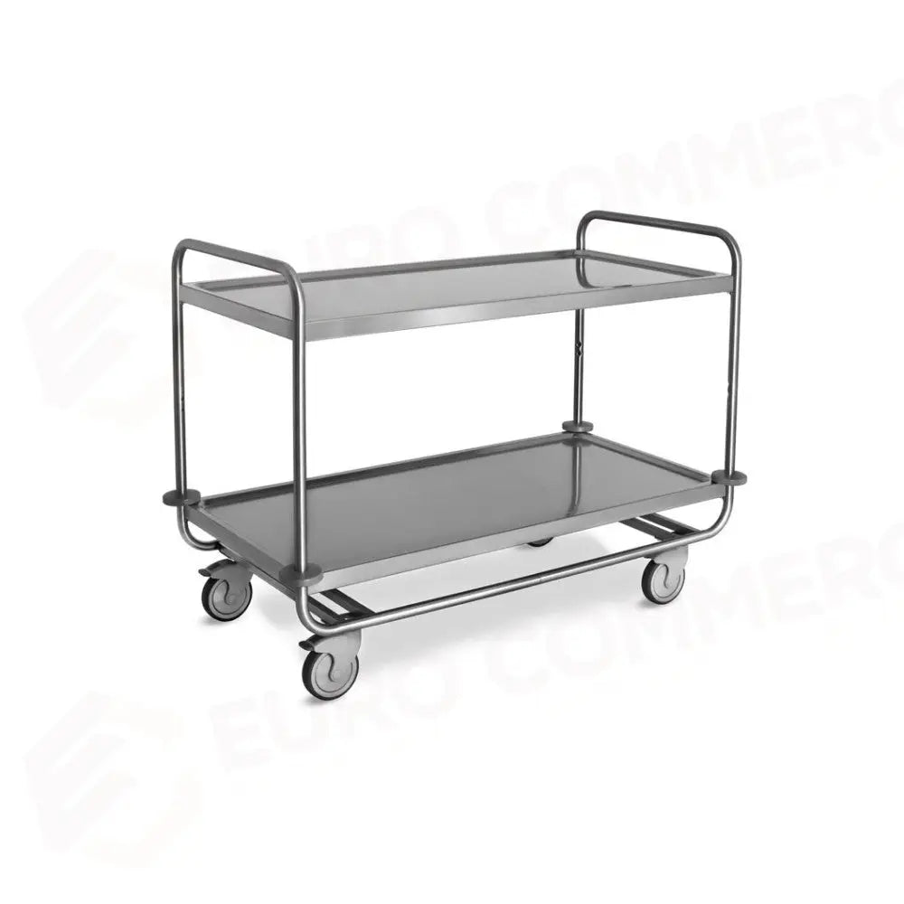 CARRELLO INOX PORTATA 200 KG 2 PIANI STAMPATI CM 120X60 - 1403P2 - METALCARRELLI - CARRELLI
