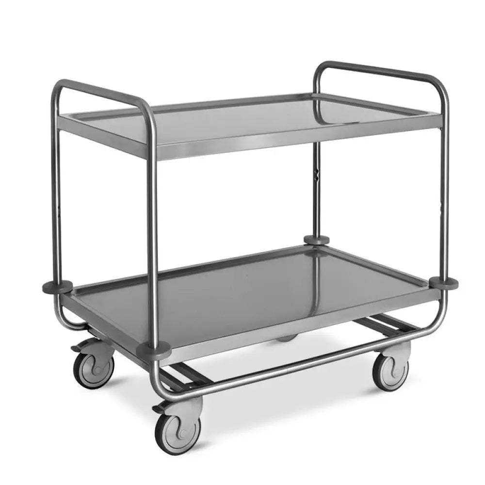 CARRELLO INOX PORTATA 200 KG 2 PIANI STAMPATI CM 80X50 - 1400C - METALCARRELLI - CARRELLI