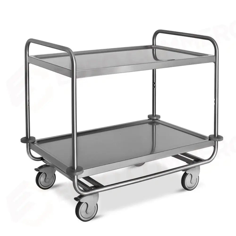 CARRELLO INOX PORTATA 200 KG 2 PIANI STAMPATI CM 80X50 - 1400CP - METALCARRELLI - CARRELLI
