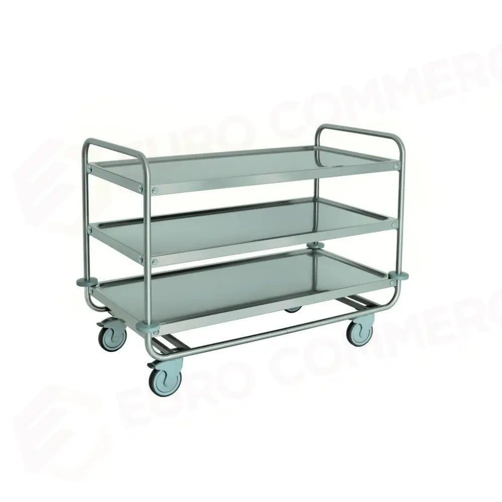 CARRELLO INOX PORTATA 200 KG 3 PIANI STAMPATI CM 100X50 - 1405 - METALCARRELLI - CARRELLI