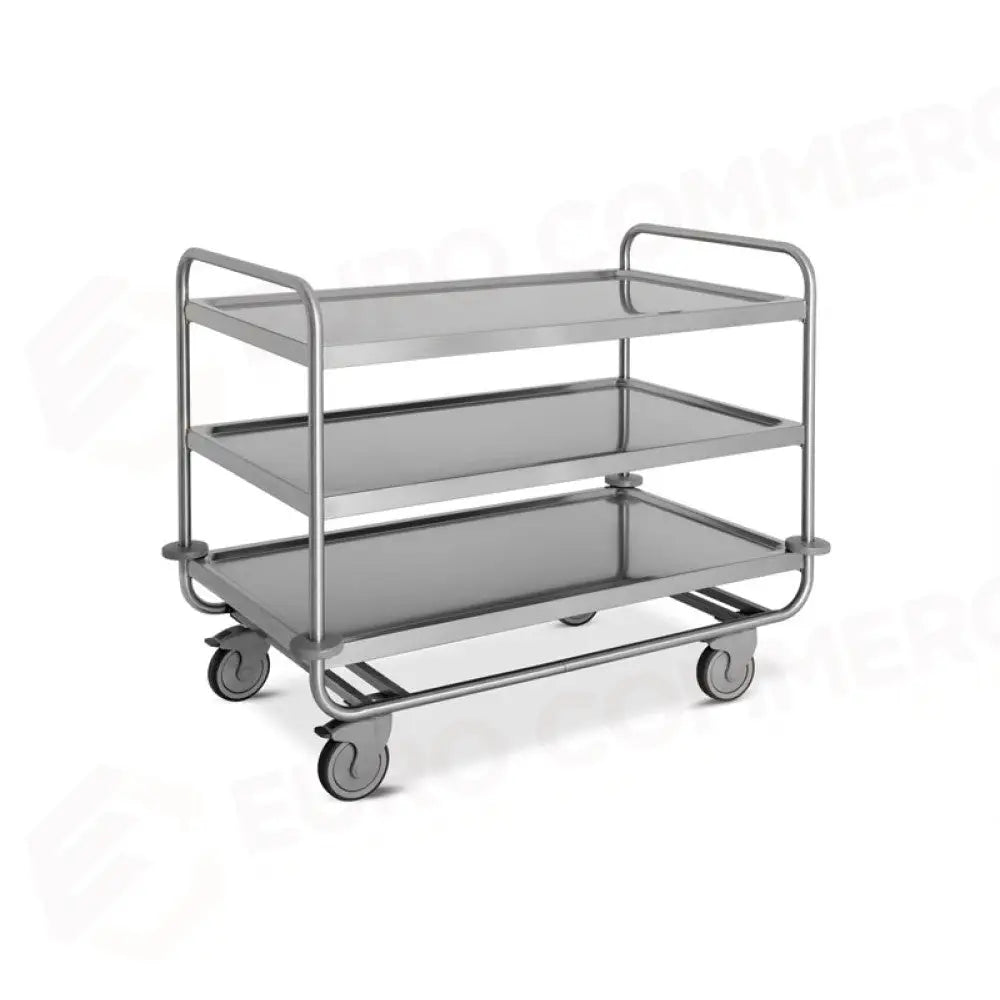 CARRELLO INOX PORTATA 200 KG 3 PIANI STAMPATI CM 100X60 - 1407P - METALCARRELLI - CARRELLI