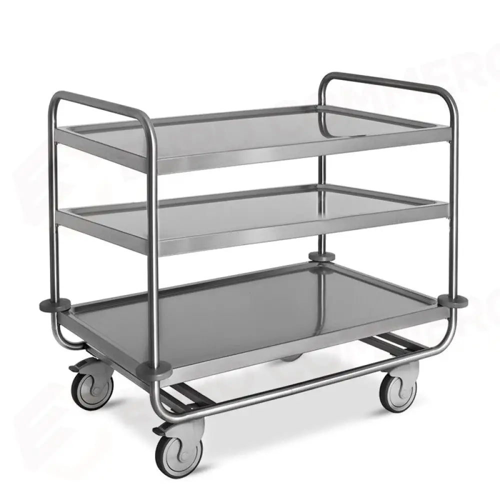 CARRELLO INOX PORTATA 200 KG 3 PIANI STAMPATI CM 80X50 - 1405CP - METALCARRELLI - CARRELLI