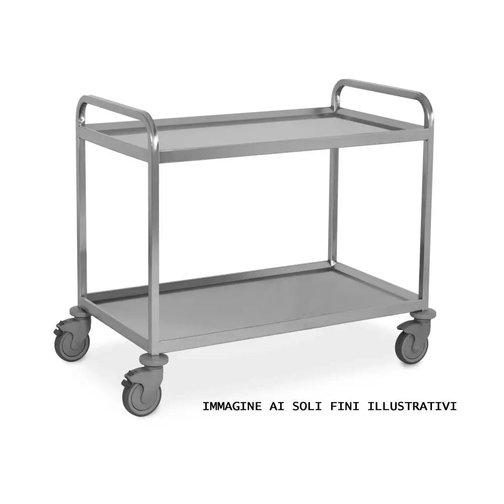 CARRELLO INOX PORTATA 300KG 3 PIANI LISCI CM 100X58. - 1560-3PL - METALCARRELLI - CARRELLI