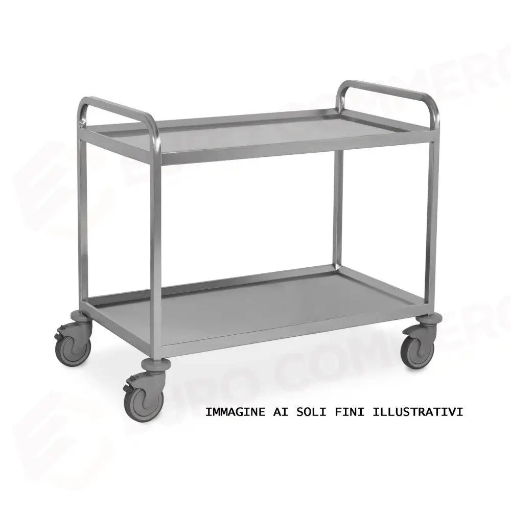CARRELLO INOX PORTATA 300KG 3 PIANI VASCA CM 100X58. - 1560-3PV - METALCARRELLI - CARRELLI