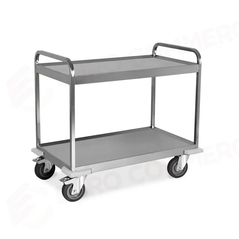 CARRELLO INOX PORTATA 500KG 2 PIANI VASCA CM 100X58 - 1570-2PV - METALCARRELLI - CARRELLI