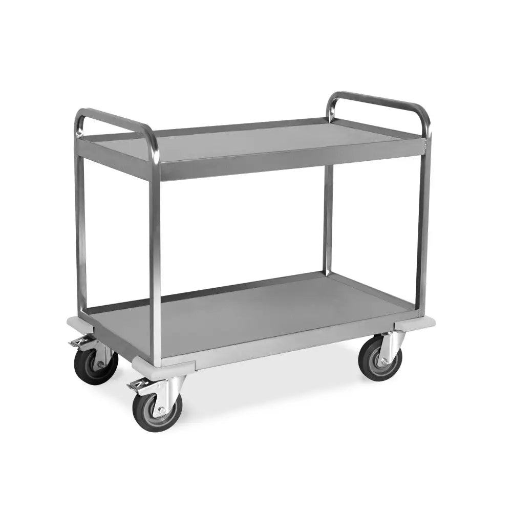 CARRELLO INOX PORTATA 500KG 2 PIANI VASCA CM 100X58 - 1570-2PV - METALCARRELLI - CARRELLI
