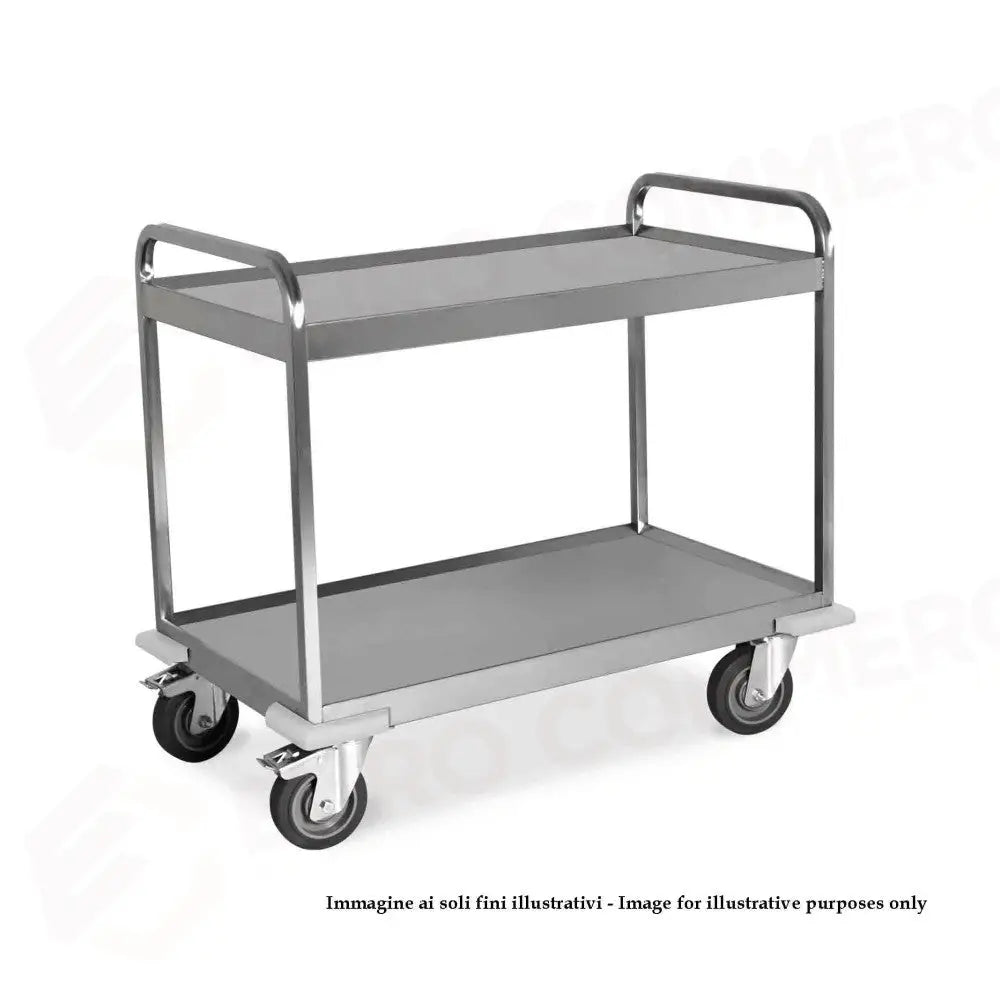 CARRELLO INOX PORTATA 500KG 3 PIANI VASCA CM 100X58 - 1570-3PV - METALCARRELLI - CARRELLI