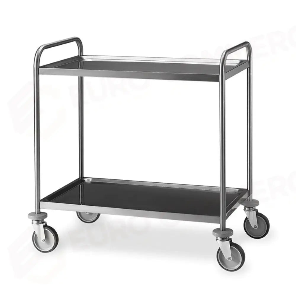 CARRELLO INOX SALDATO 2 PIANI STAMPATI CM 100X50 - 1400S - METALCARRELLI - CARRELLI
