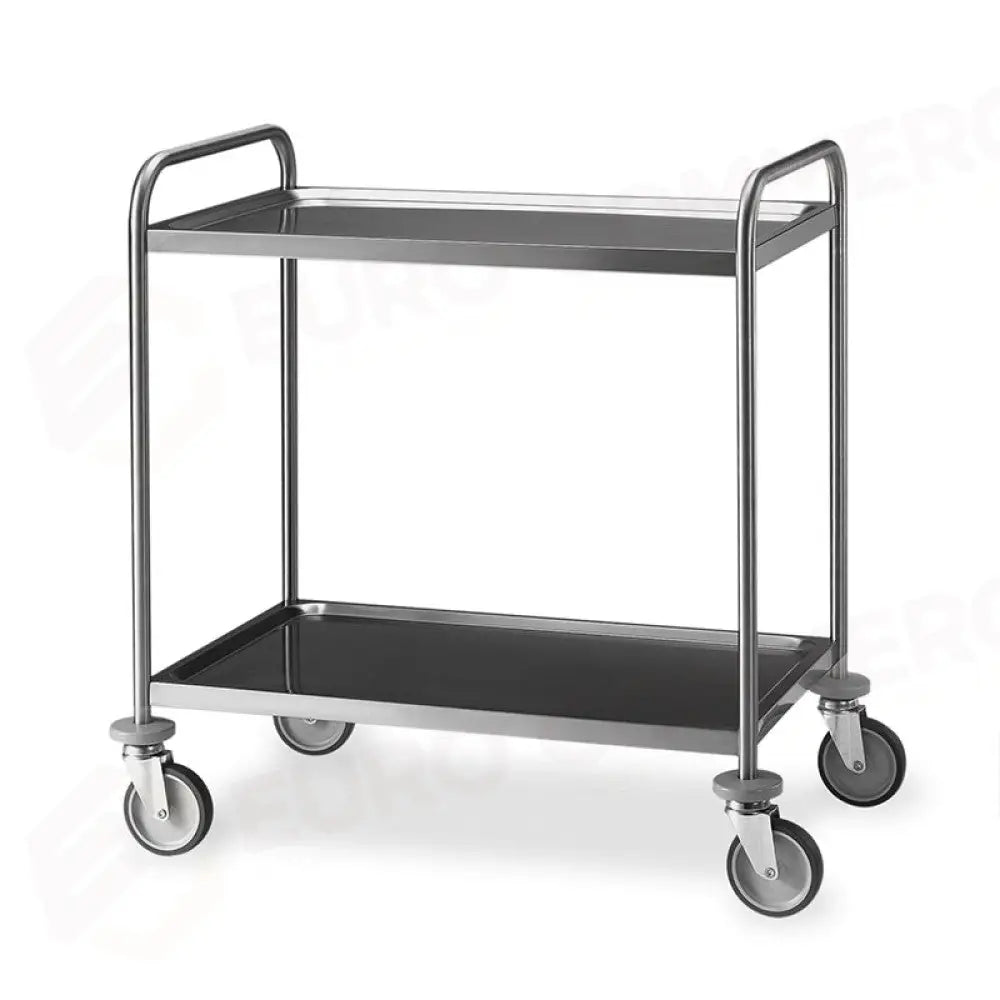 CARRELLO INOX SALDATO 2 PIANI STAMPATI CM 80X50 - 1400CS - METALCARRELLI - CARRELLI