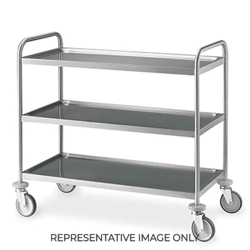 CARRELLO INOX SALDATO 3 PIANI STAMPATI CM 120X60 - 14033 - METALCARRELLI - CARRELLI