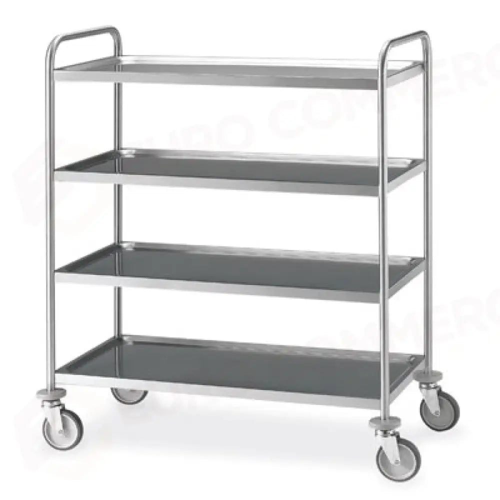 CARRELLO INOX SALDATO 4 PIANI STAMPATI CM 100X50 - 1410 - METALCARRELLI - CARRELLI