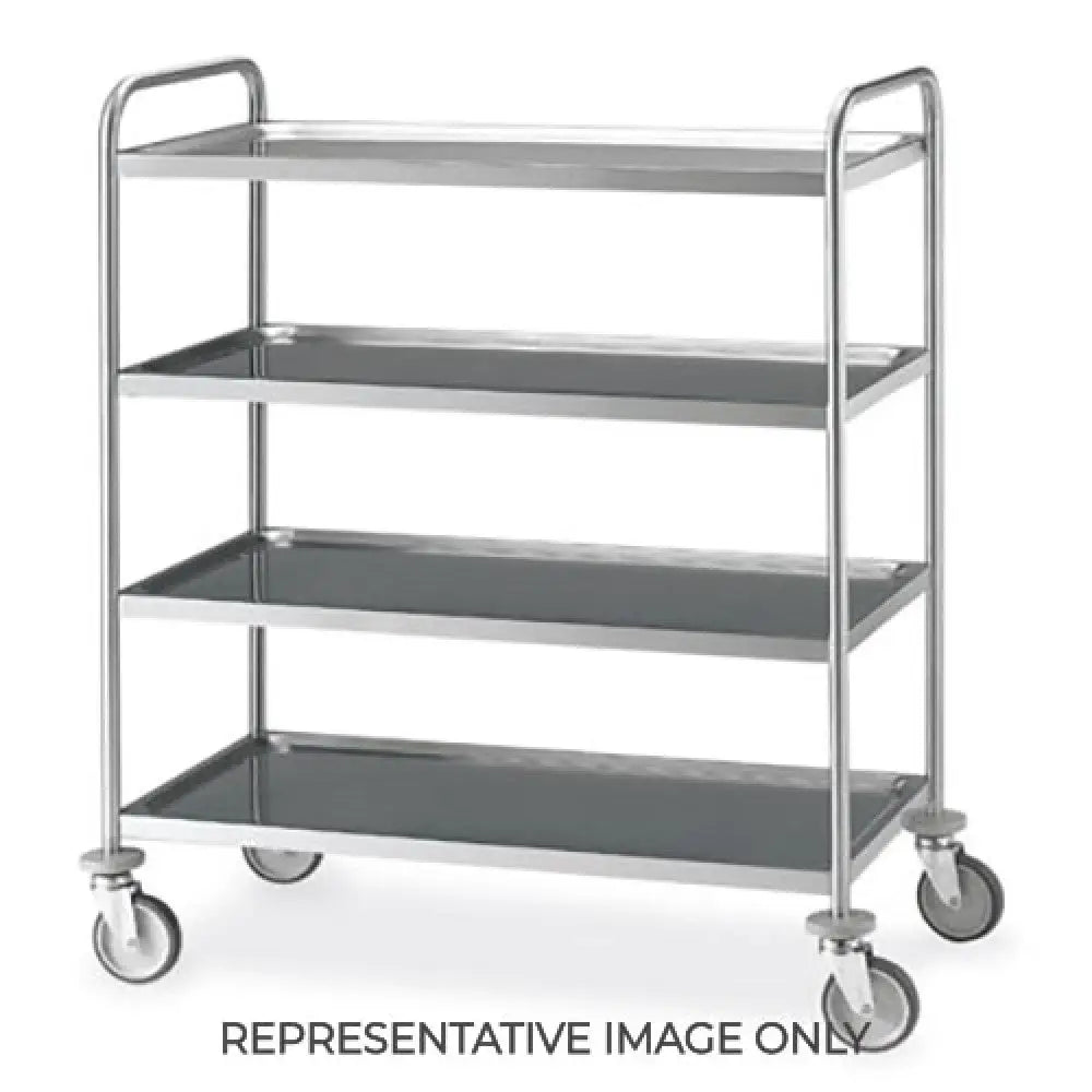 CARRELLO INOX SALDATO 4 PIANI STAMPATI CM 120X60 - 14034 - METALCARRELLI - CARRELLI