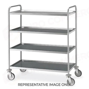 CARRELLO INOX SALDATO 4 PIANI STAMPATI CM 120X60 - 14034S - METALCARRELLI - CARRELLI