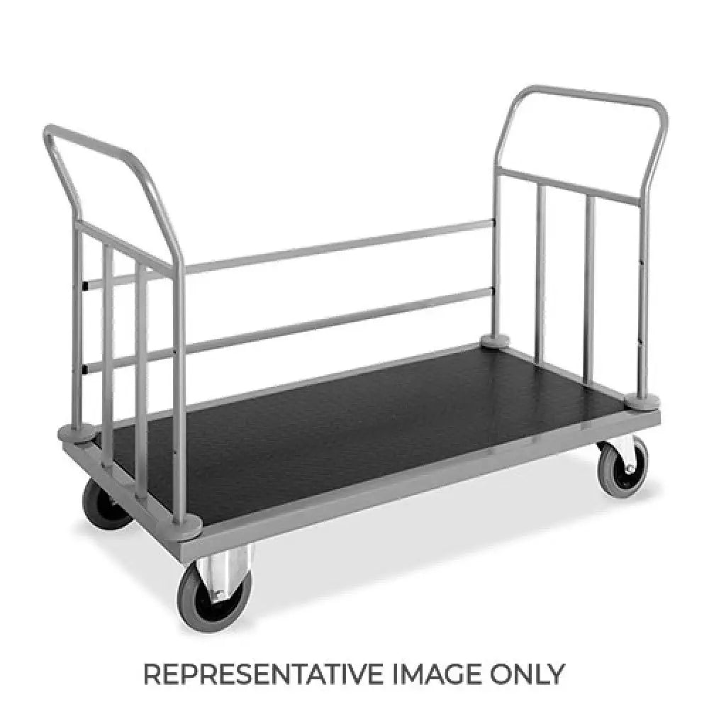 CARRELLO PORTABAGAGLI CON 1 SPONDA 2 RUOTE FRENATE - 1894.2-F - METALCARRELLI - CARRELLI