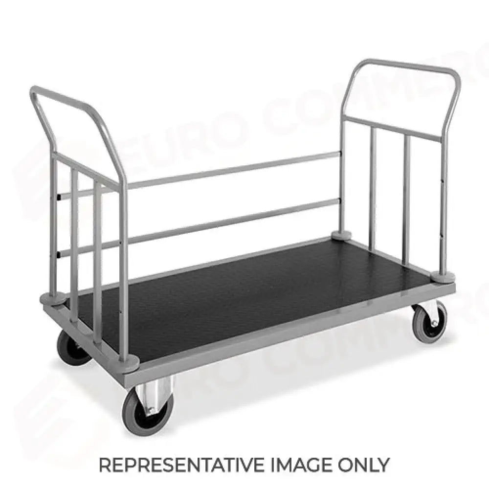 CARRELLO PORTABAGAGLI CON 1 SPONDA RUOTE ELASTICHE 2 FRENATE - 1894.2-E - METALCARRELLI - CARRELLI