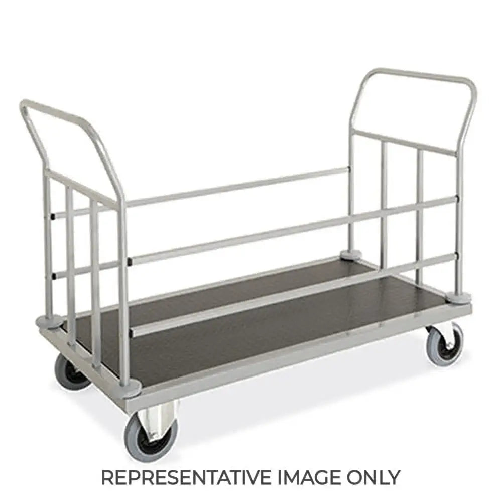 CARRELLO PORTABAGAGLI CON 2 SPONDE 2 RUOTE FRENATE - 1894.3-F - METALCARRELLI - CARRELLI