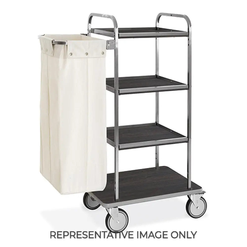 CARRELLO PORTABIANCHERIA 4 PIANI CM 50X45 PANNELLI LATERALI ROVERE TABACCO - 4450T-E - METALCARRELLI - CARRELLI