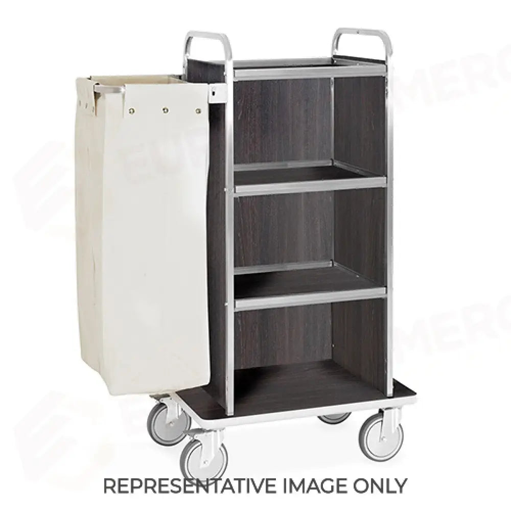 CARRELLO PORTABIANCHERIA 4 PIANI CM 50X45 ROVERE RUOTE ELASTICHE 2 FRENATE - 4452T-F - METALCARRELLI - CARRELLI