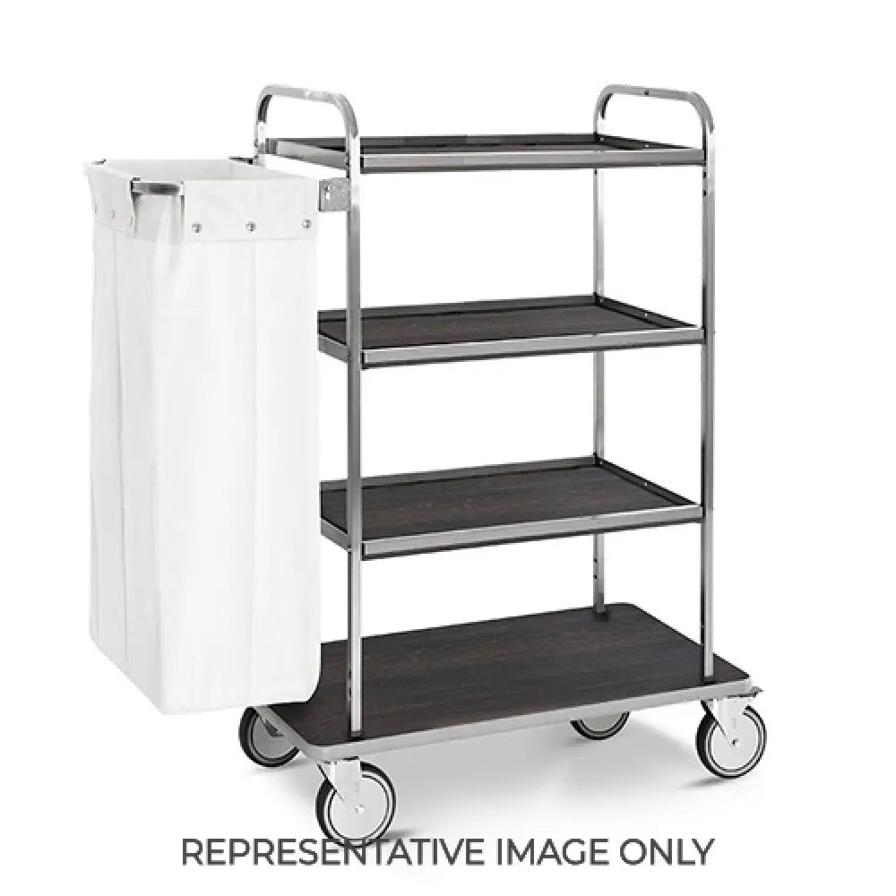 CARRELLO PORTABIANCHERIA 4 PIANI CM 70X45 PANNELLI LATERALI ROVERE - 4470T-F - METALCARRELLI - CARRELLI