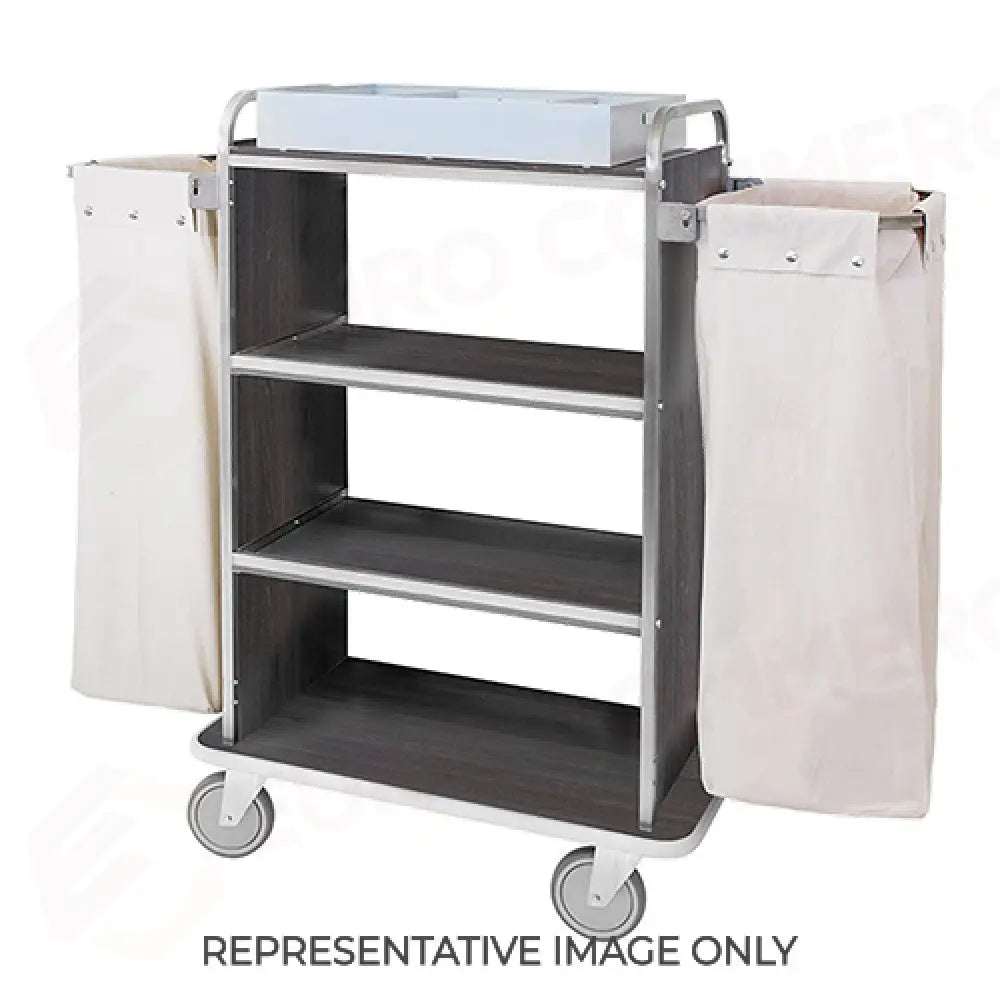 CARRELLO PORTABIANCHERIA 4 PIANI CM 70X45 PANNELLI SU 3 LATI ROVERE - 4471T-F - METALCARRELLI - CARRELLI