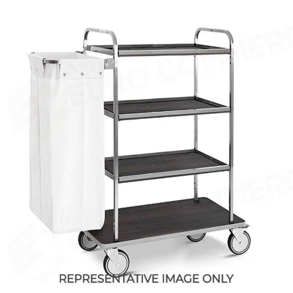 CARRELLO PORTABIANCHERIA 4 PIANI CM 70X45 ROVERE 2 RUOTE FRENATE - 4470-E - METALCARRELLI - CARRELLI