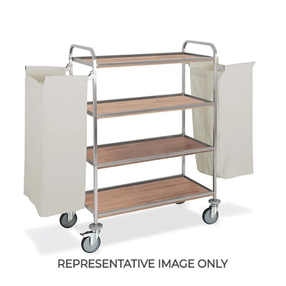 CARRELLO PORTABIANCHERIA 4 PIANI CM 90X45 2 SACCHI BIANCHERIA ROVERE RUOTE ELASTICHE 2 FRENATE - 4430.90-E