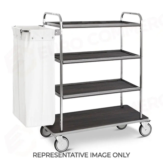 CHARIOT PORTE-LINGE, 4 ÉTAGES 90X45 CM, PANNEAUX LATÉRAUX, CHÊNE TABAC - 4490T-E - METALCARRELLI