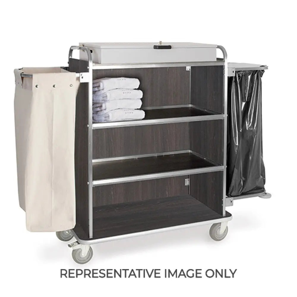 CARRELLO PORTABIANCHERIA 4 PIANI CM 90X45 ROVERE TABACCO RUOTE ELASTICHE 2 FRENATE - 4492T-E - METALCARRELLI - CARRELLI