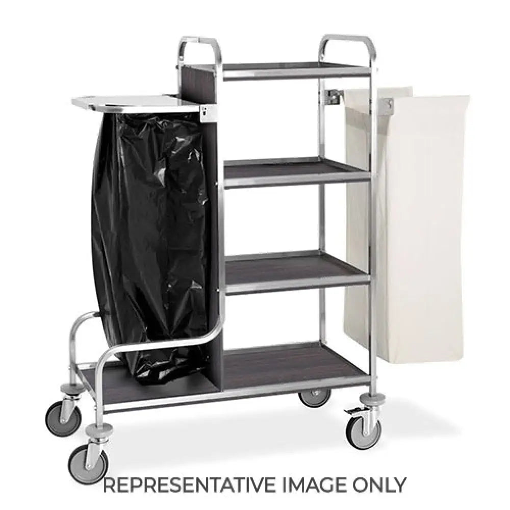 CARRELLO PORTABIANCHERIA 4 PIANI SACCO BIANCHERIA SACCO IMMONDIZIA ROVERE RUOTE ELASTICHE 2 FRENATE - 4415T-F