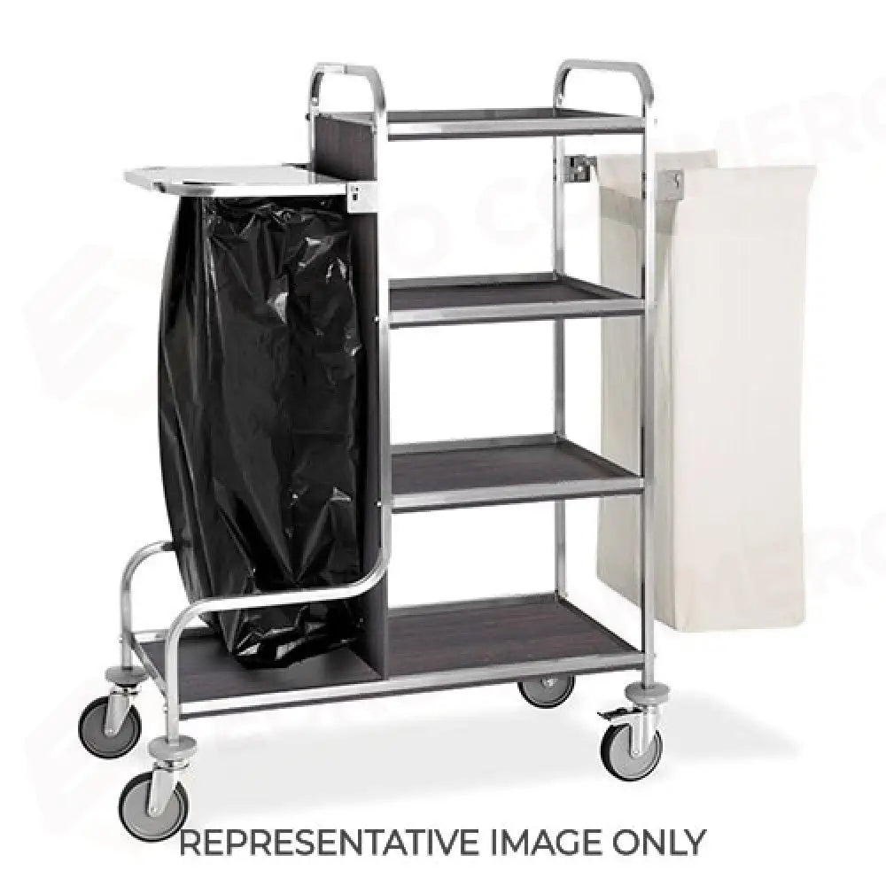 CARRELLO PORTABIANCHERIA 4 PIANI SACCO BIANCHERIA SACCO IMMONDIZIA ROVERE TABACCO RUOTE ELASTICHE 2 FRENATE - 4415T