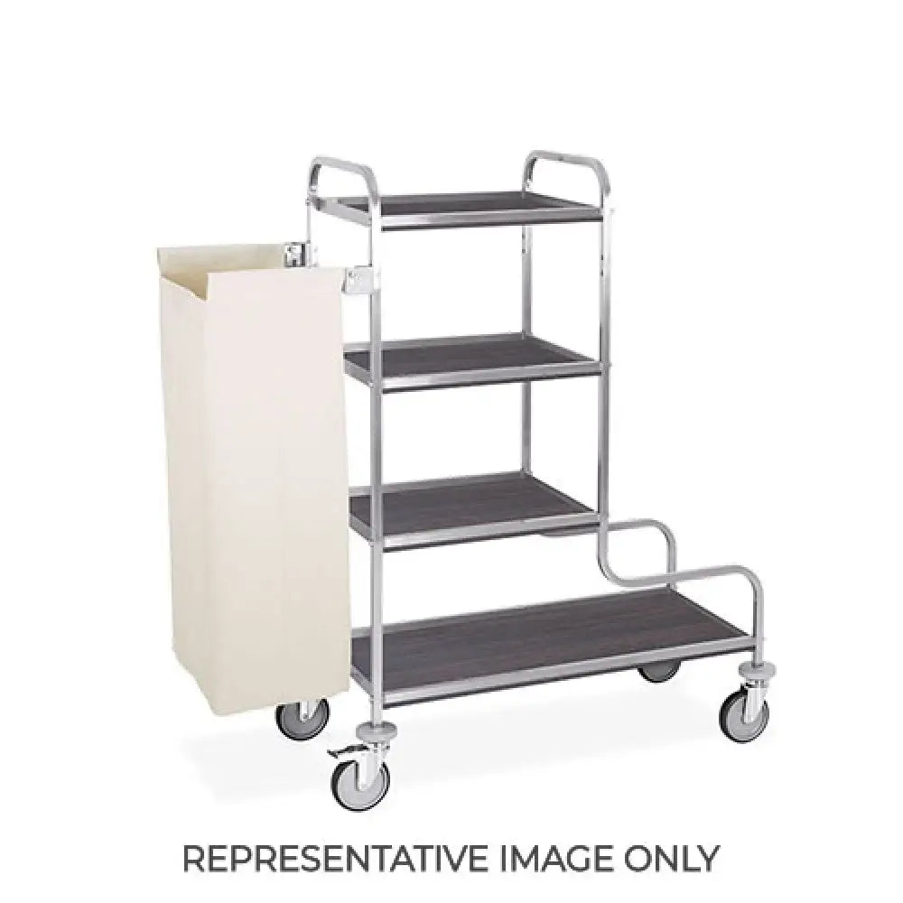 CARRELLO PORTABIANCHERIA 4 PIANI SACCO BIANCHERIA ROVERE 2 RUOTE FRENATE - 4410-E - METALCARRELLI - CARRELLI
