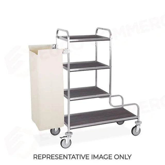 CARRELLO PORTABIANCHERIA, 4 PIANI, SACCO BIANCHERIA, ROVERE TABACCO - 4410-F - METALCARRELLI