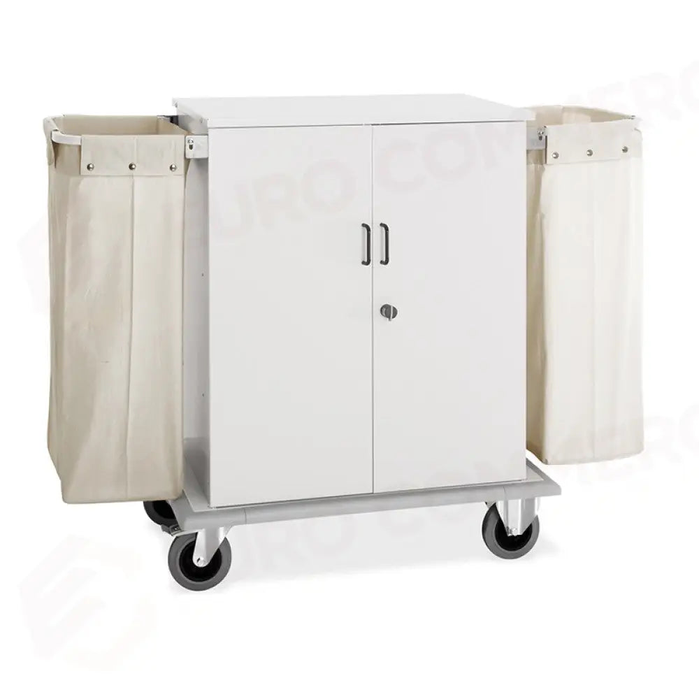 CARRELLO PORTABIANCHERIA ARMADIATO 2 SACCHI PORTABIANCHERIA SPORTELLI 2 RUOTE FRENATE - 2024S-F - METALCARRELLI