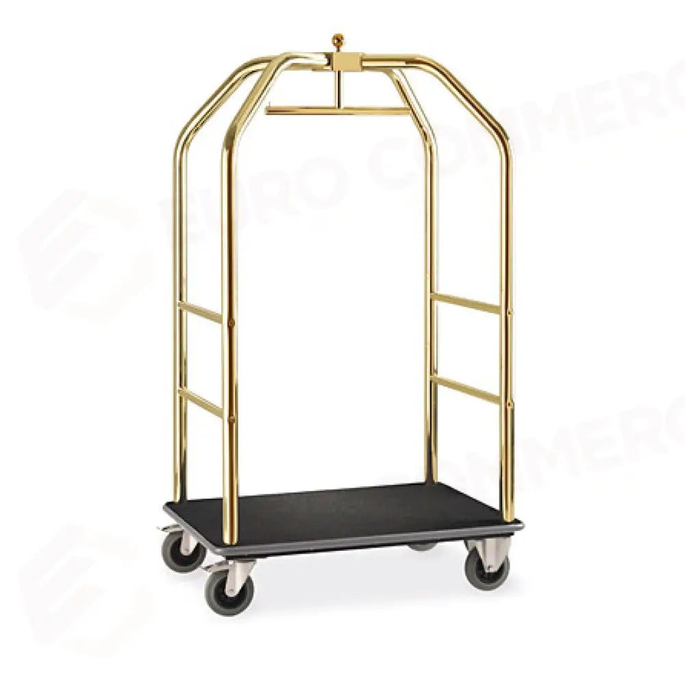 CARRELLO PORTABITI/PORTABAGAGLI OTTONATO MOQUETTE NERA CM 108X76X189H - 1950N - METALCARRELLI - CARRELLI
