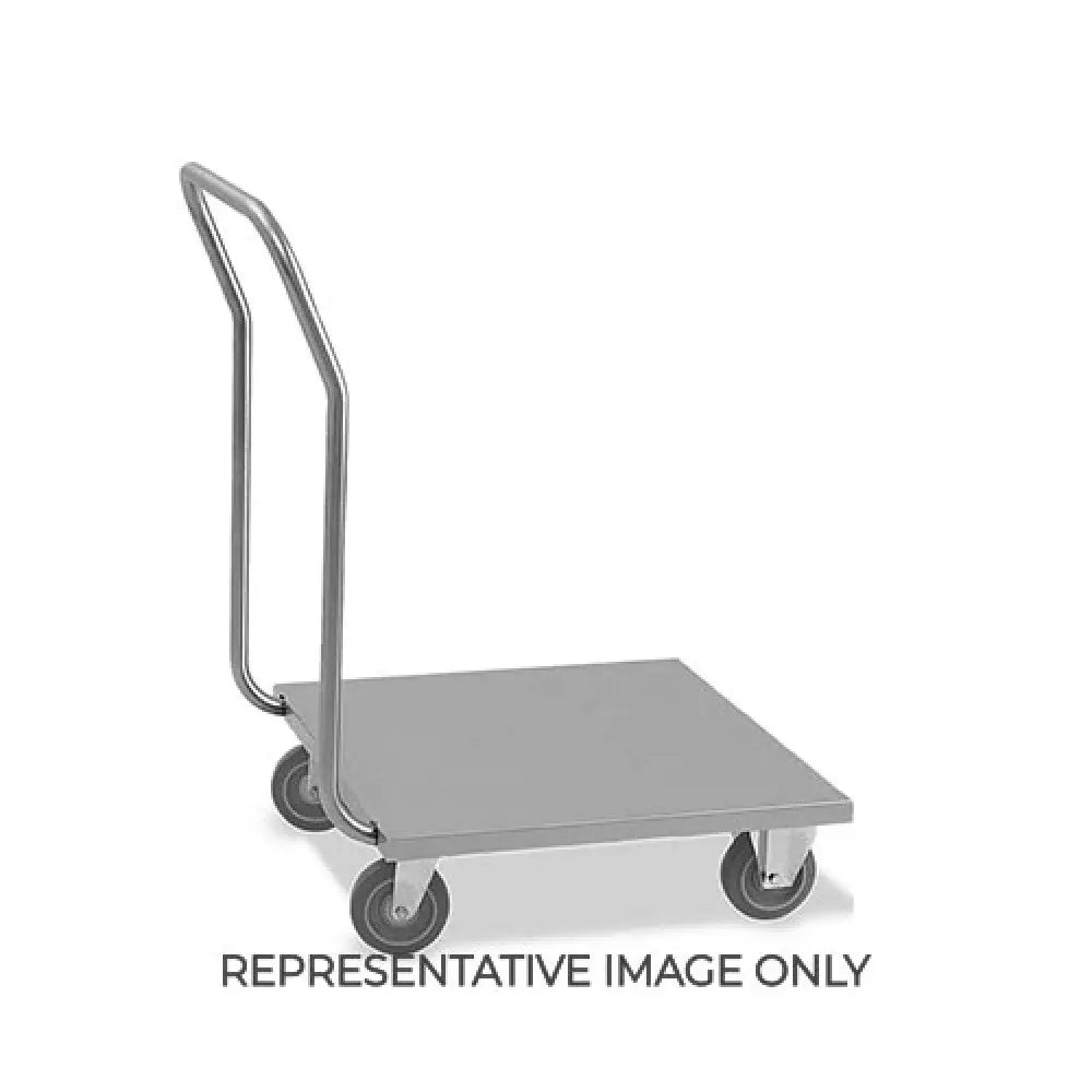 CARRELLO PORTACASSE INOX 2 RUOTE FRENATE CM 60X70X97H - 1895-F - METALCARRELLI - CARRELLI