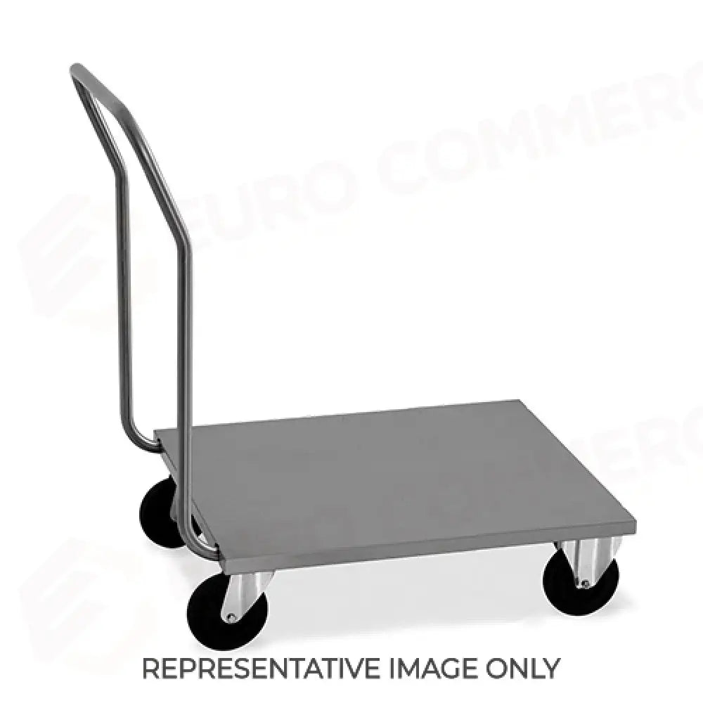 CARRELLO PORTACASSE INOX 2 RUOTE FRENATE CM 60X90X97H - 1896-F - METALCARRELLI - CARRELLI