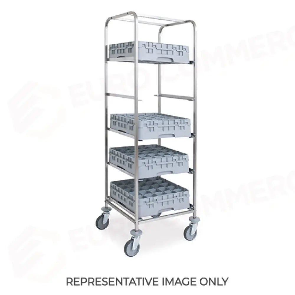 CARRELLO PORTACESTELLI CM 51X51 5 SERIE GUIDE 2 RUOTE FRENATE - 1498.5-F - METALCARRELLI - CARRELLI