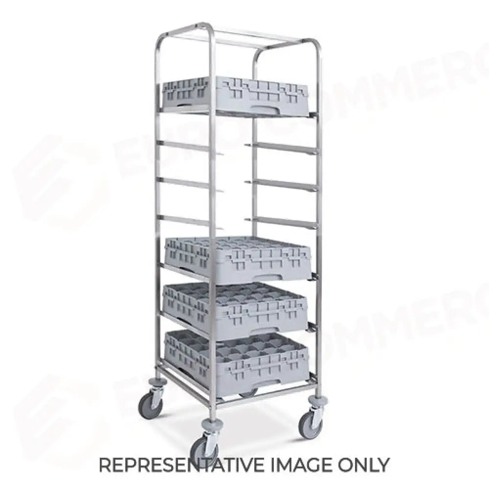 CARRELLO PORTACESTELLI CM 51X51 6 SERIE GUIDE 2 RUOTE FRENATE - 1498.6-F - METALCARRELLI - CARRELLI