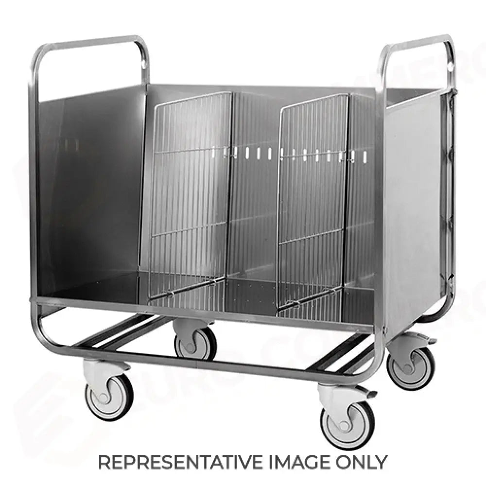 CARRELLO PORTAPIATTI/VASSOI IMPILATI PORTATA 200 PIATTI RUOTE ELASTICHE 2 RUOTE FRENATE - 1270P-E - METALCARRELLI