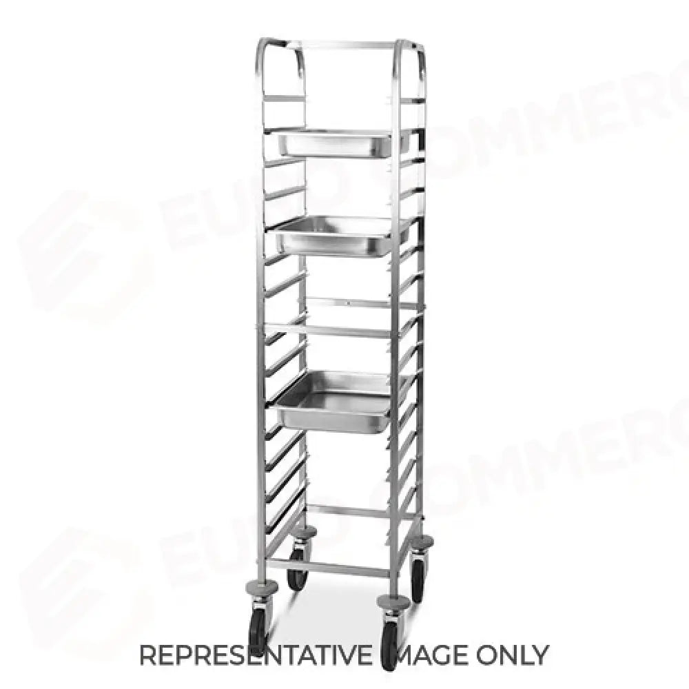 CARRELLO PORTATEGLIE 14XGN 1/1 GUIDE A ’C’ 2 RUOTE FRENATE - 2070-F - METALCARRELLI - CARRELLI