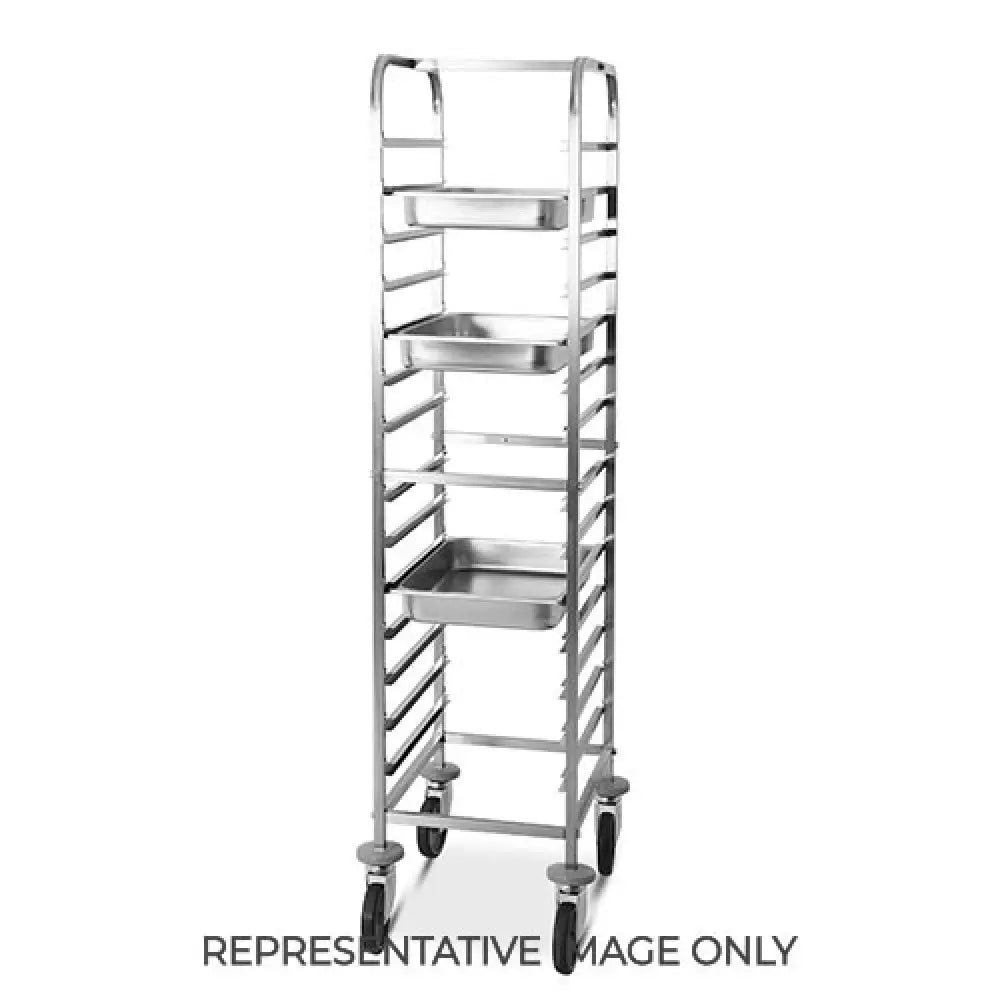 CARRELLO PORTATEGLIE 14XGN 1/1 GUIDE A ’C’ 2 RUOTE FRENATE - 2070-F - METALCARRELLI - CARRELLI