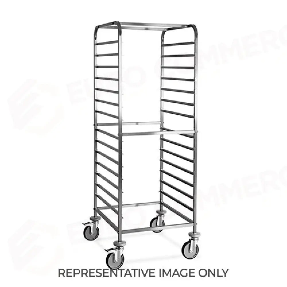 CARRELLO PORTATEGLIE 14XGN 2/1 GUIDE A ’C’ 2 RUOTE FRENATE - 2072-F - METALCARRELLI - CARRELLI